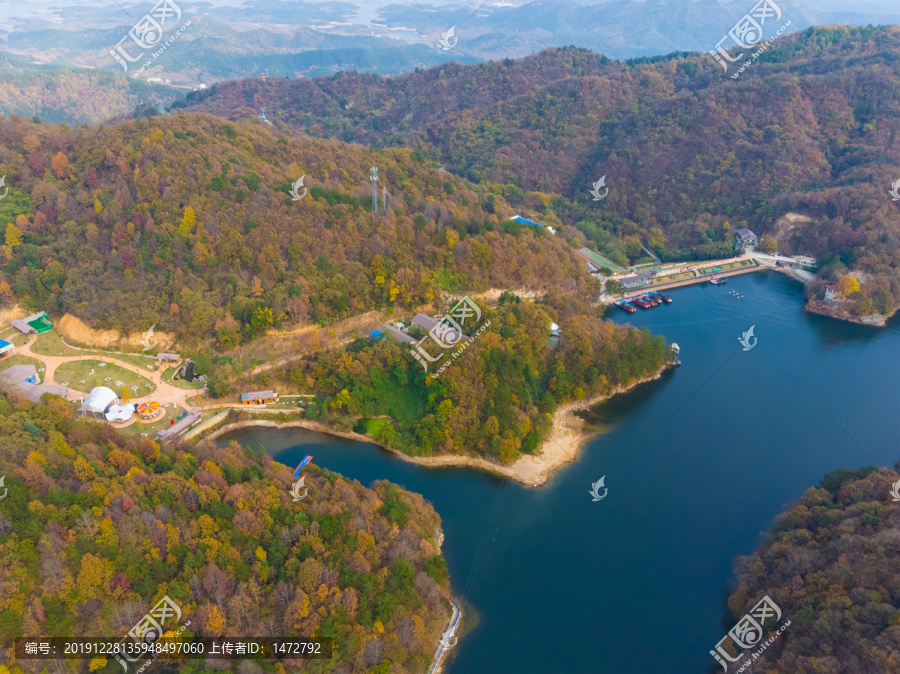 武汉黄陂木兰天池风景区深秋航拍