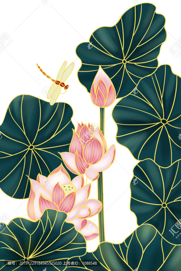 原創(chuàng)中國(guó)風(fēng)荷花裝飾畫(huà)