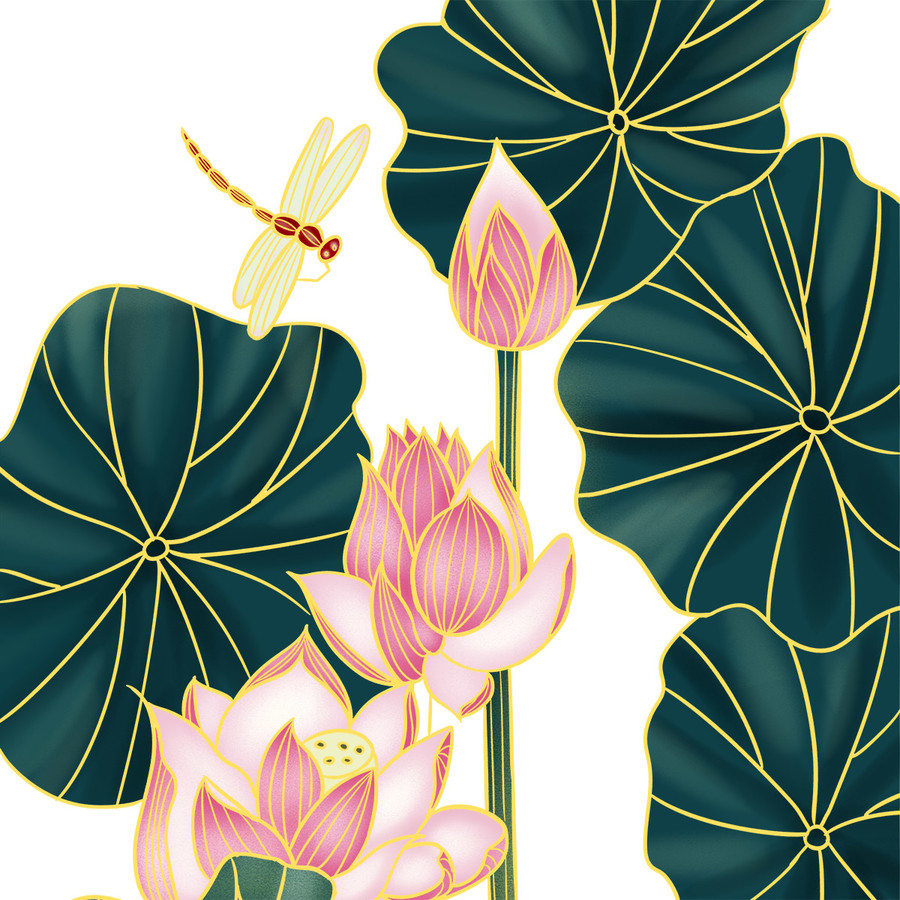 原創(chuàng)中國(guó)風(fēng)荷花裝飾畫(huà)