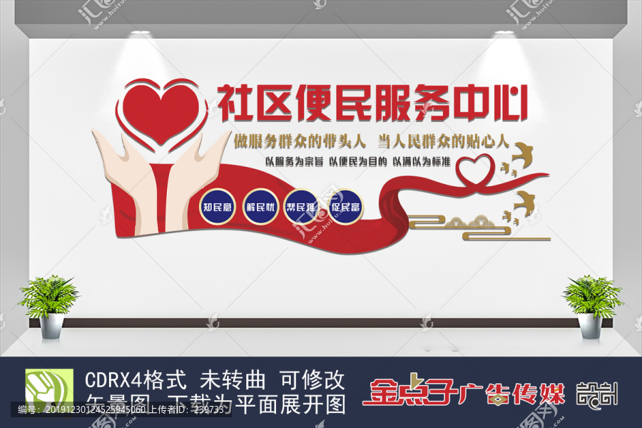 社區(qū)便民服務(wù)中心形象墻