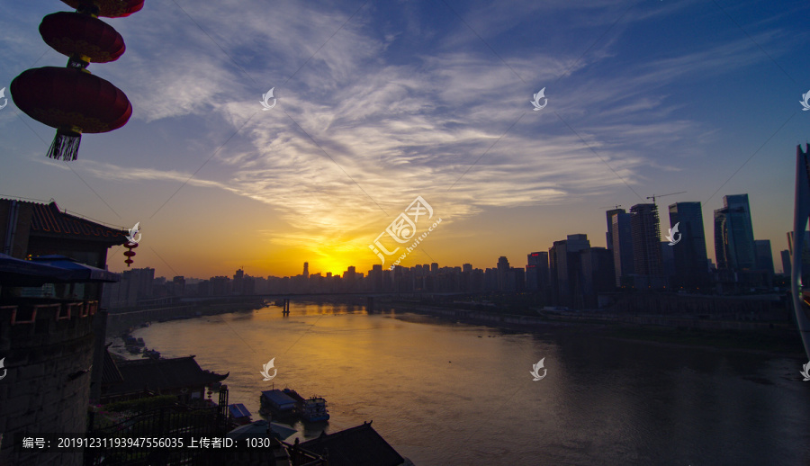 嘉陵江夕阳风景