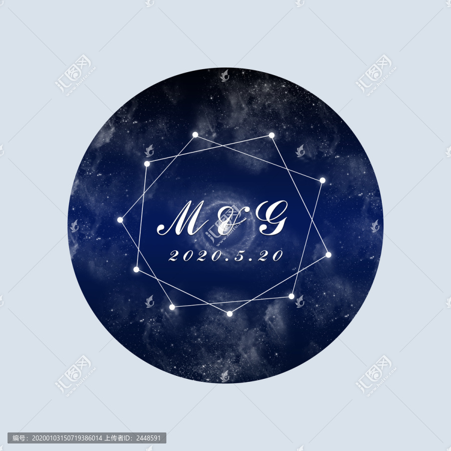 星空宇宙流星婚禮logo設(shè)計(jì)