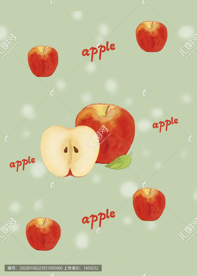 手绘苹果插画