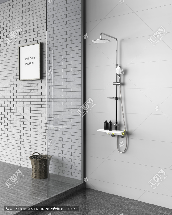 大淋浴龙头浴室背景图