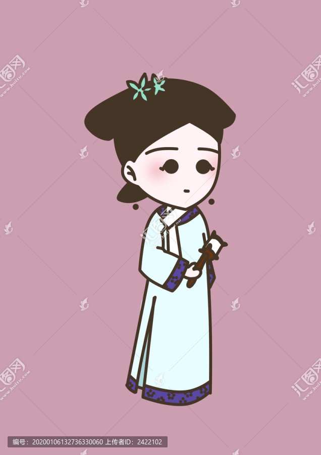 清代格格宮女簡筆畫