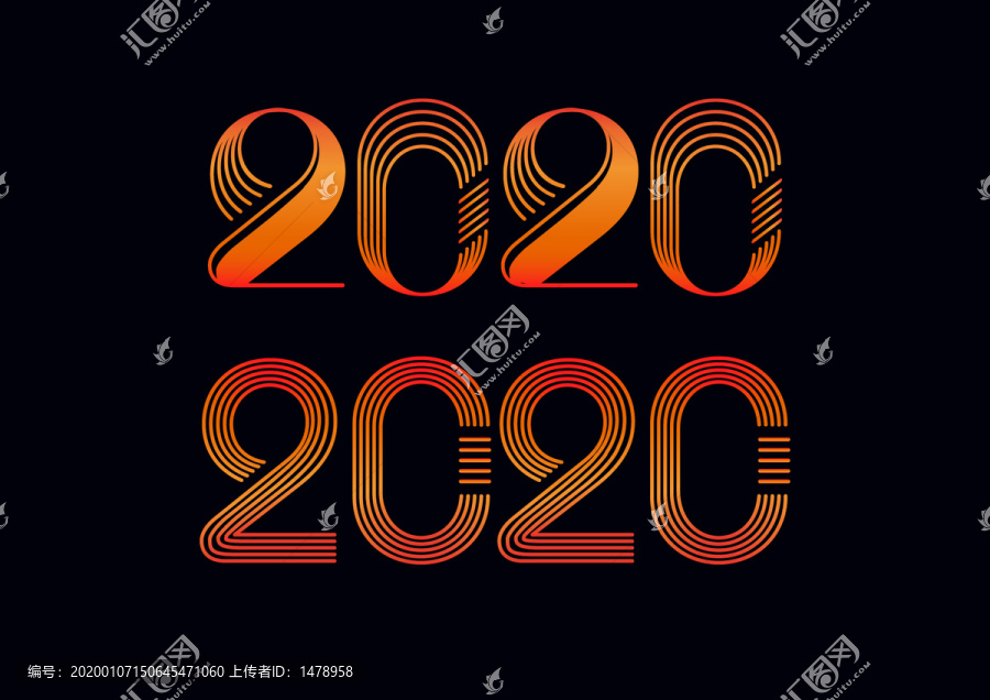 2020线条数字