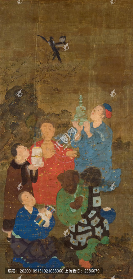 卻英多杰羅漢唐卡
