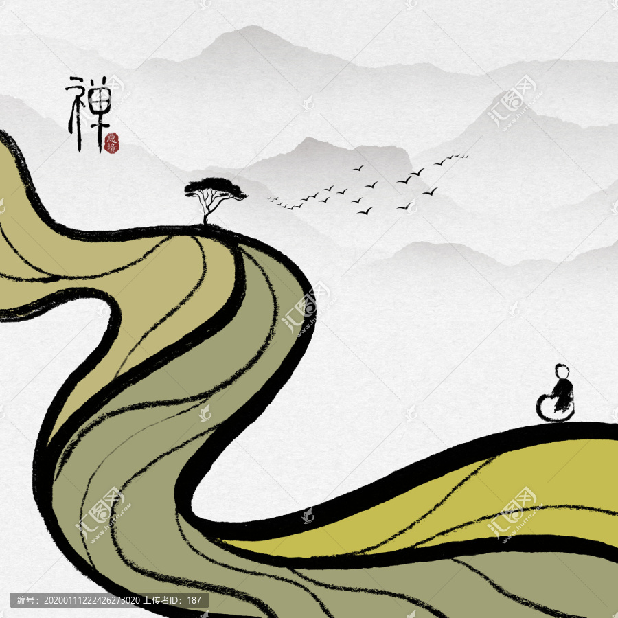 意境水墨畫(huà)禪意水墨畫(huà)