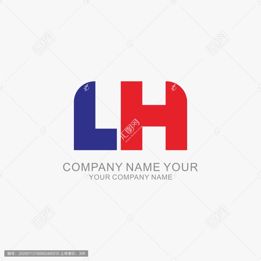 LH字母标志logo
