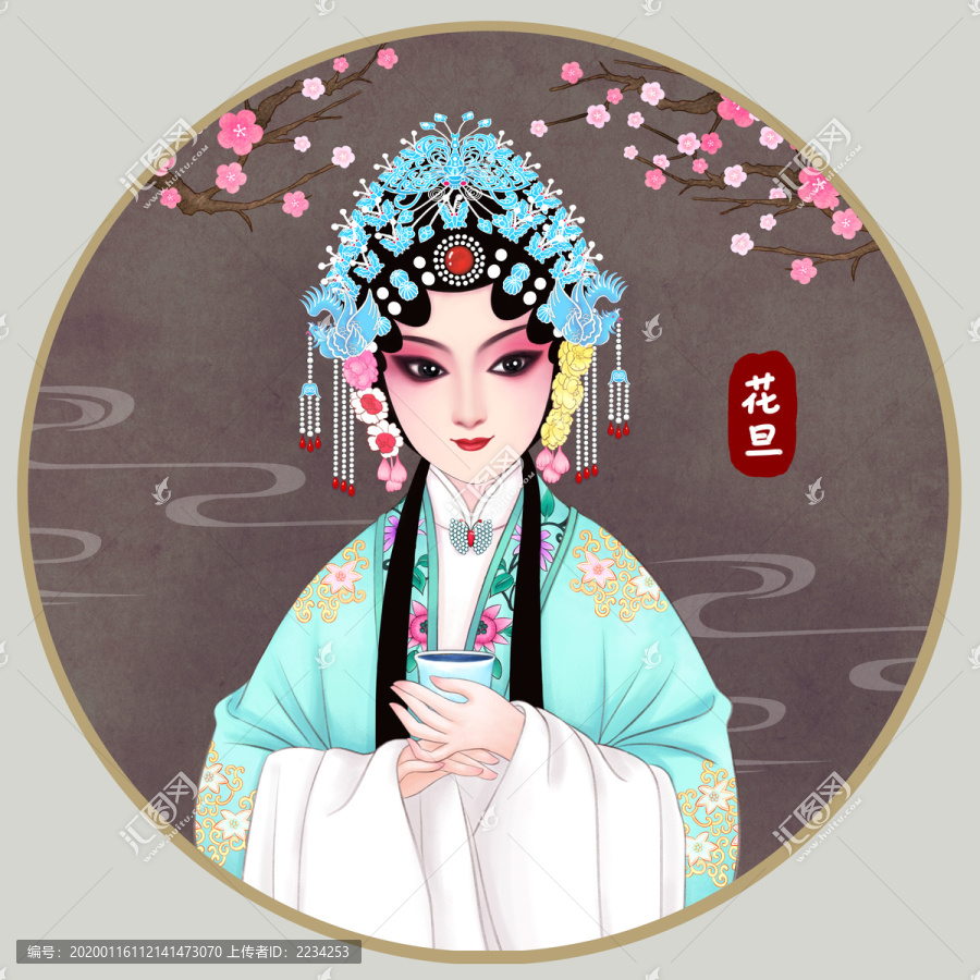 京劇臉譜花旦裝飾畫