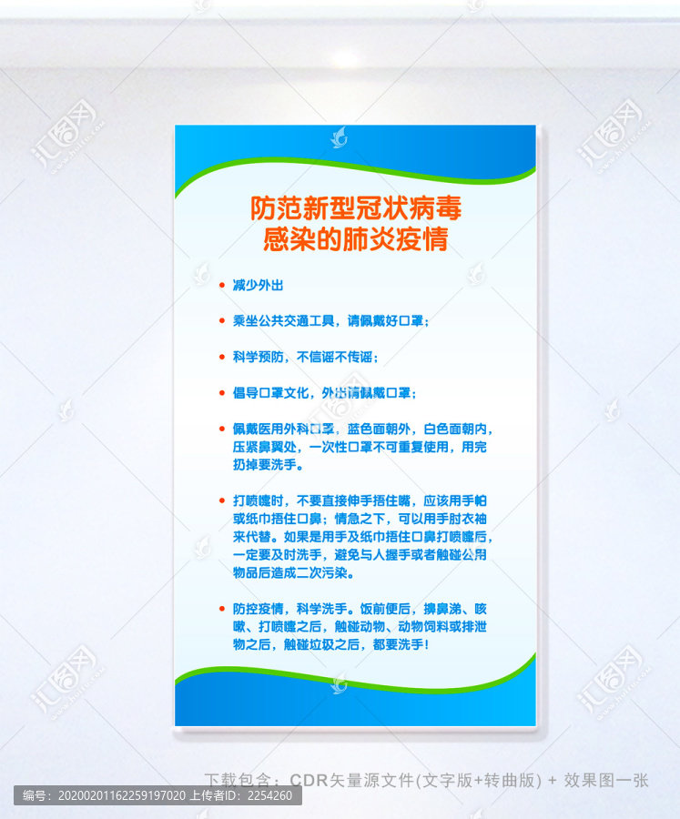 預(yù)防新型冠狀病毒展板