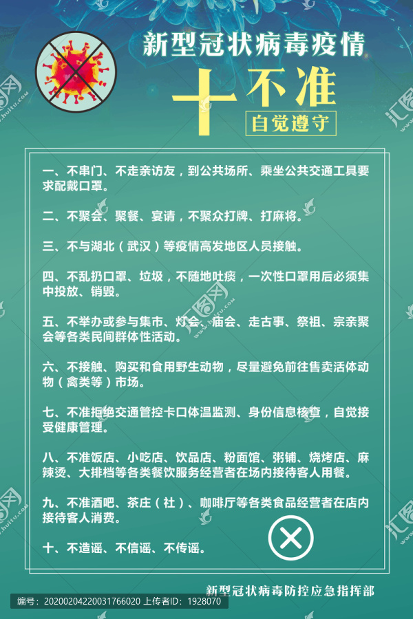 新型冠状病毒防控十不准