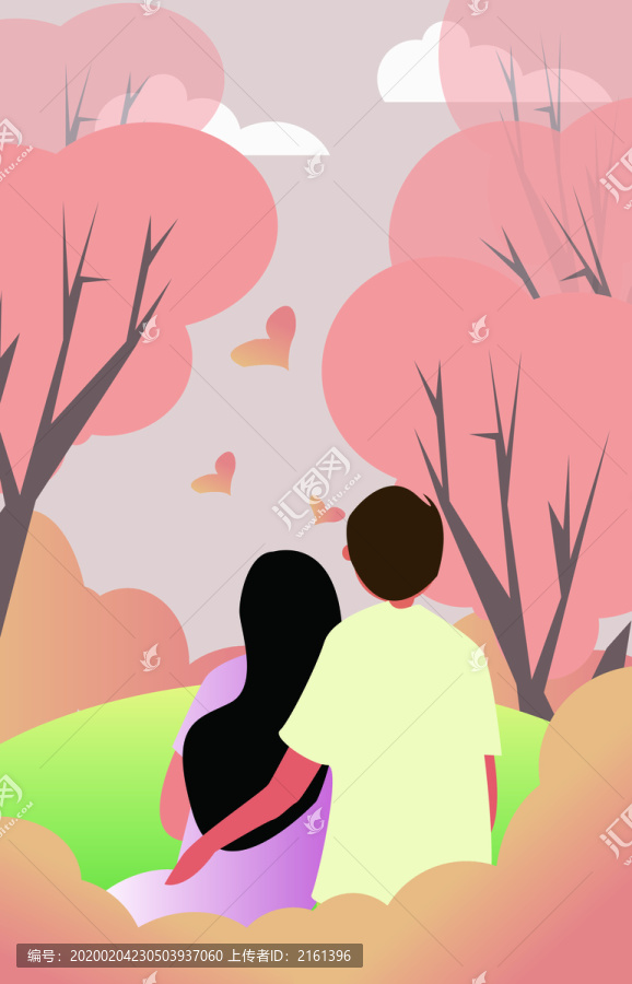 情人節(jié)矢量唯美手繪插畫