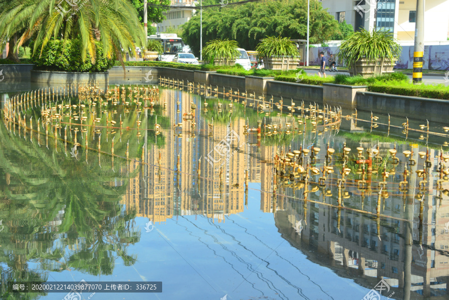 城市花园喷泉水景园林景观