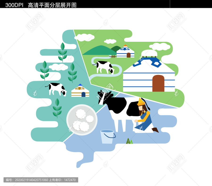 蒙古草原手繪