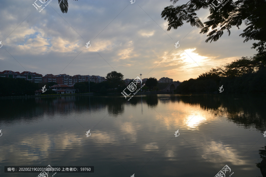 泉州西湖黄昏风景