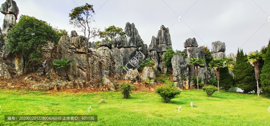 云南昆明石林广角全景