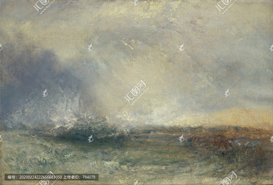 约瑟夫·马洛德·威廉·透纳风雨如磐的海在海岸上折断