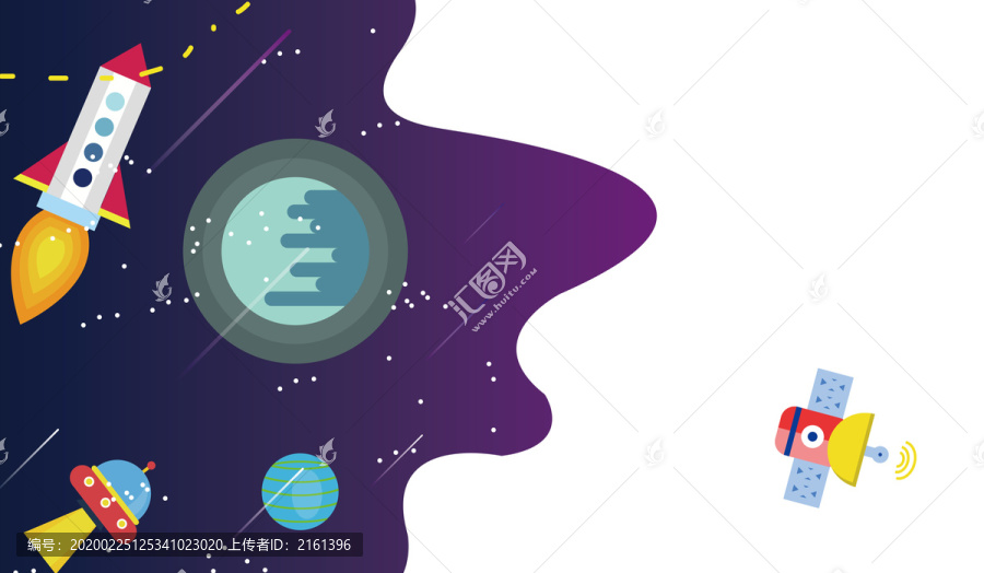 原創(chuàng)宇宙星空扁平矢量插畫(huà)