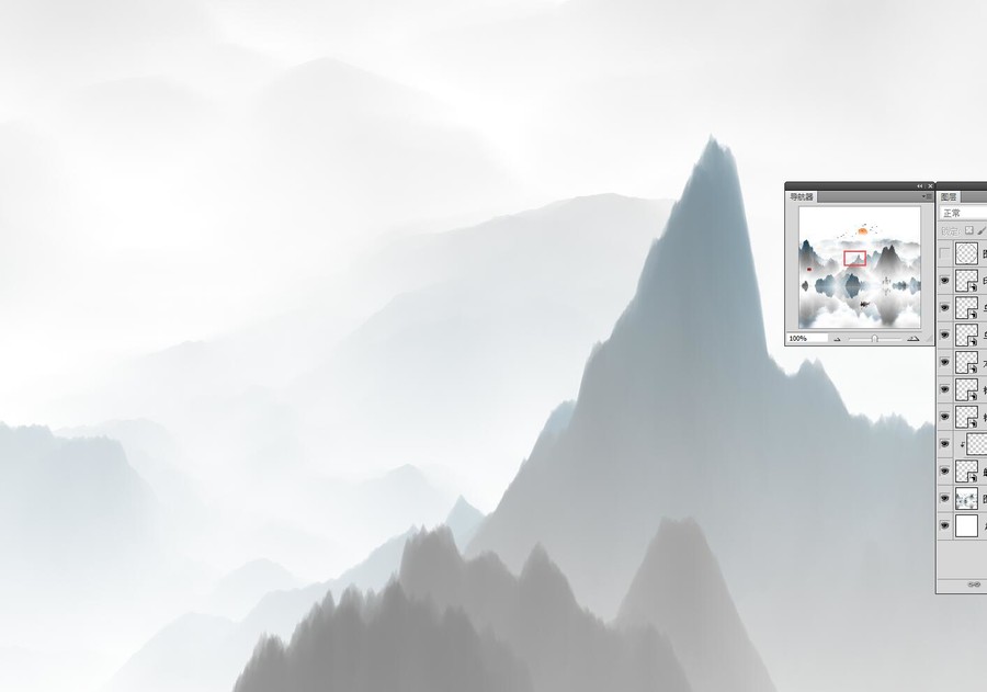 圓形水墨畫