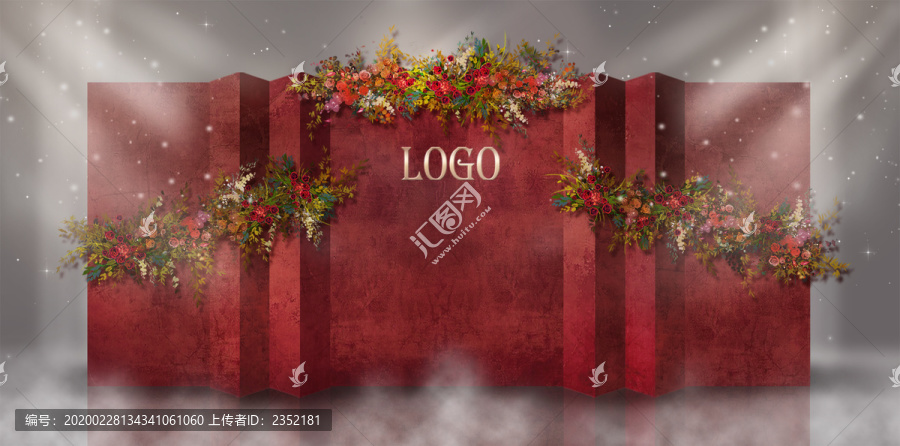 大氣簡約紅色婚禮迎賓區(qū)