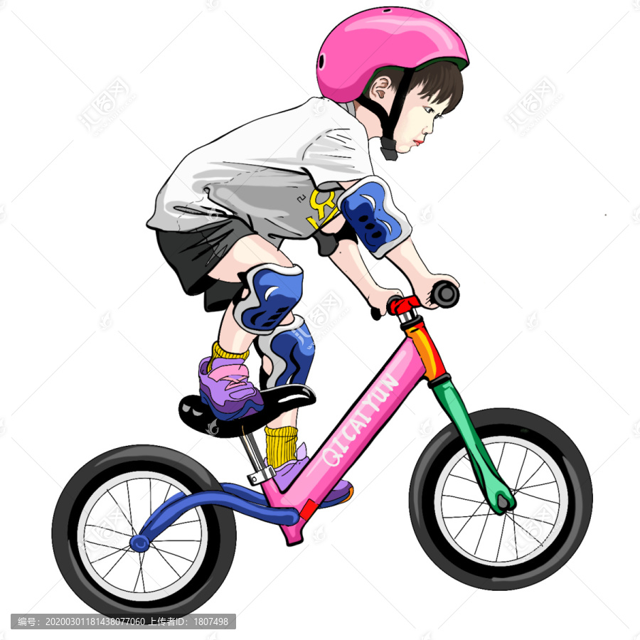 兒童平衡車手繪卡通