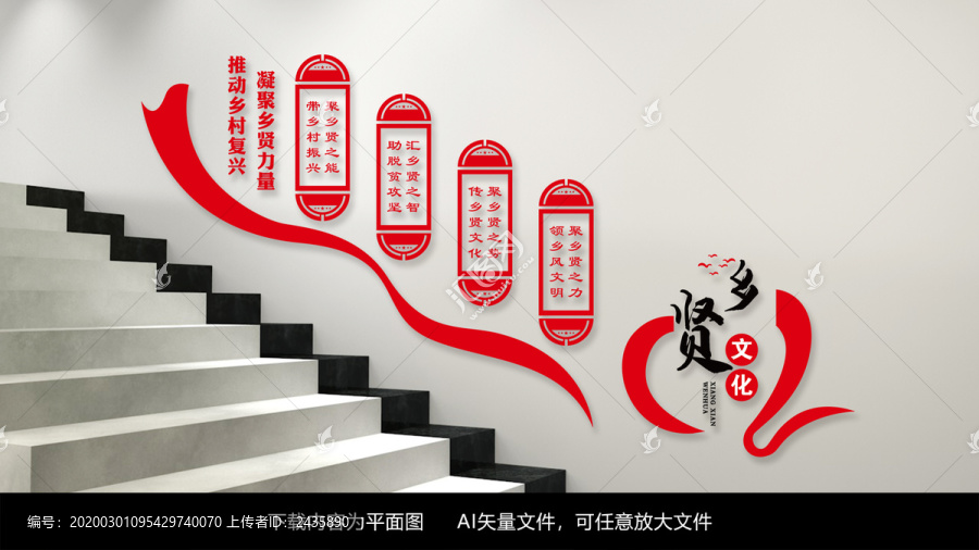 鄉(xiāng)賢文化墻樓梯墻