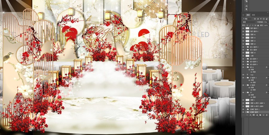新中式红白婚礼宴会厅