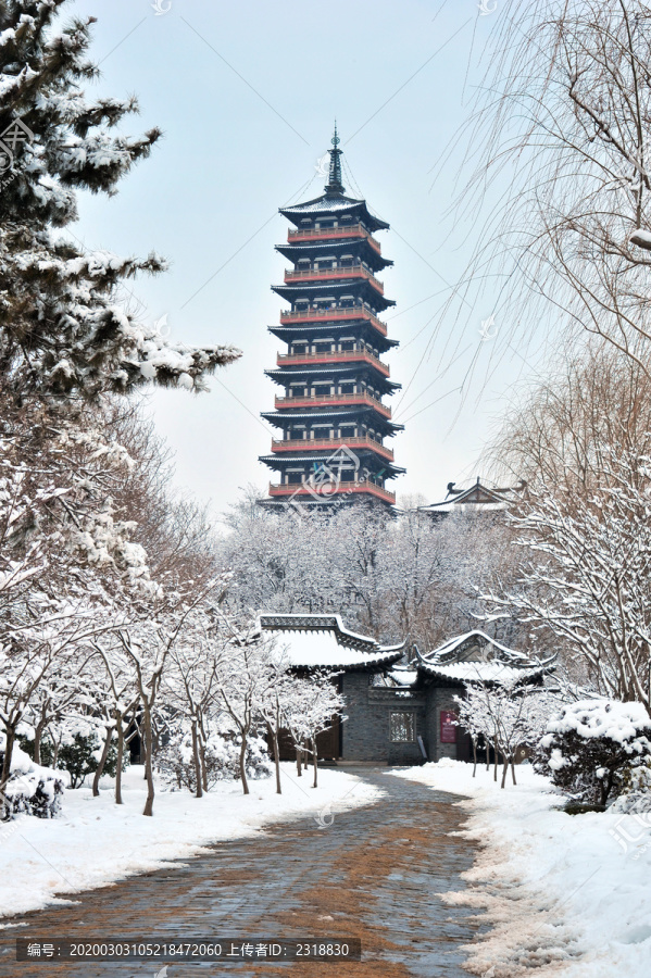 大明寺栖灵塔雪景