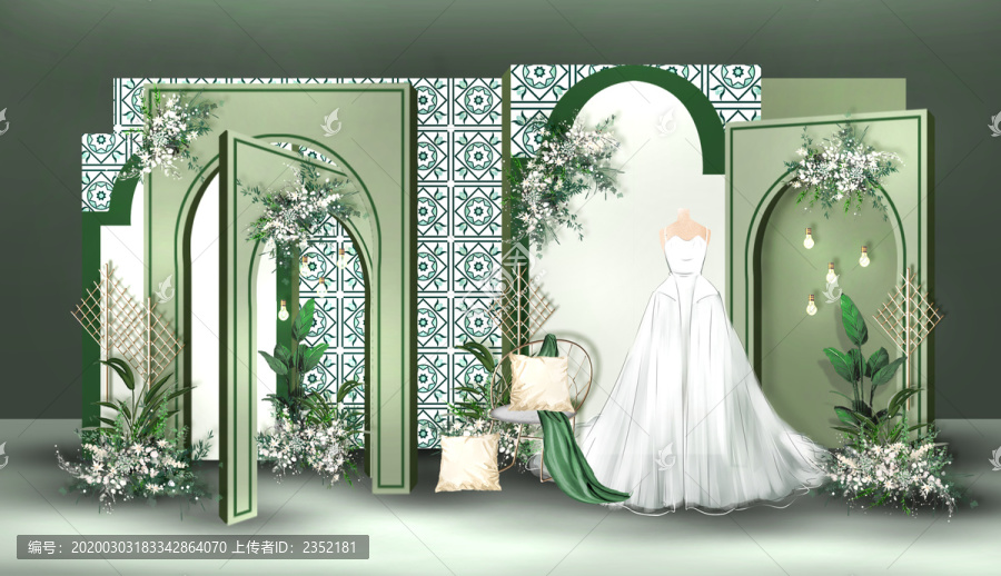 绿色摩洛哥风格婚礼迎宾