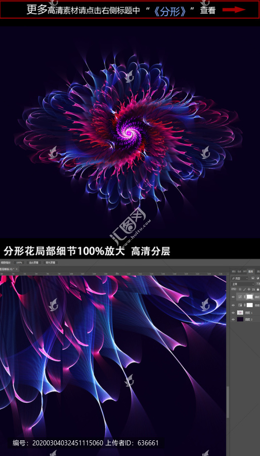 炫彩綻放分形花朵