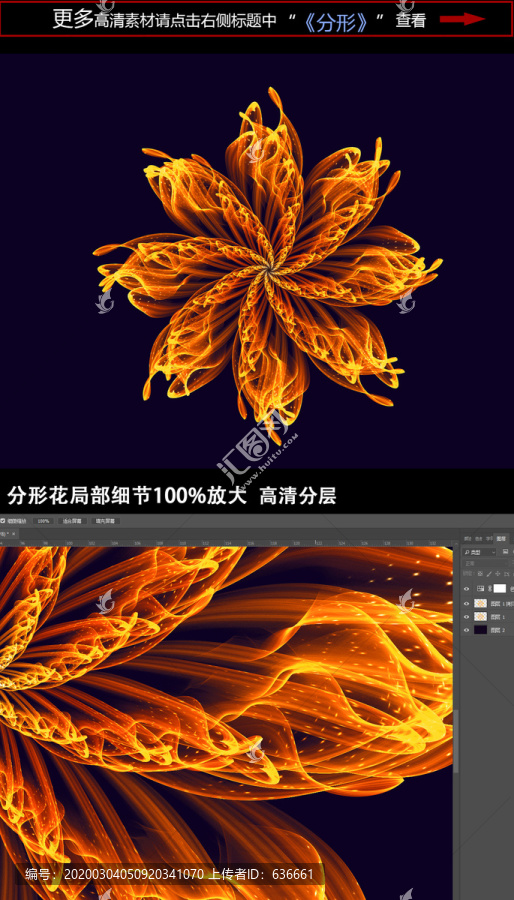 唯美綻放分形花朵