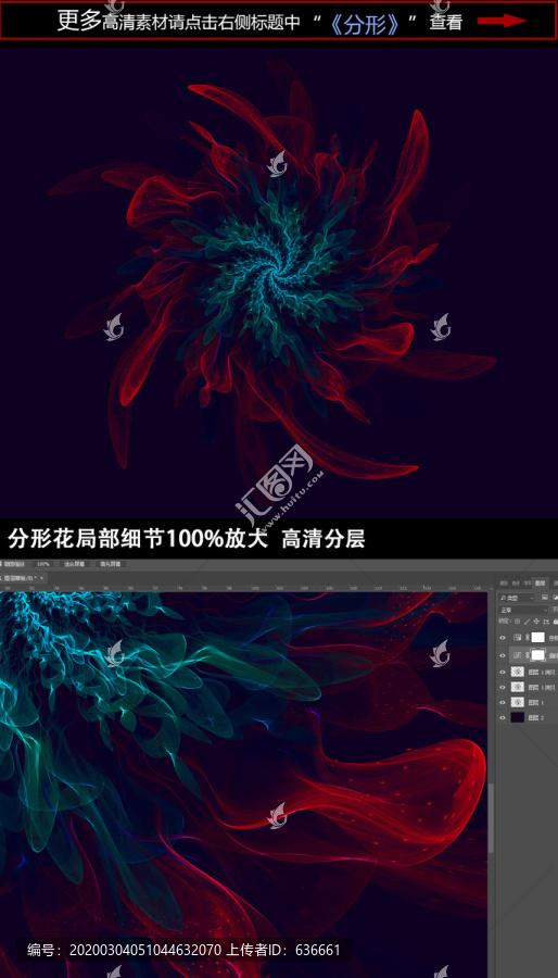 唯美綻放分形花朵