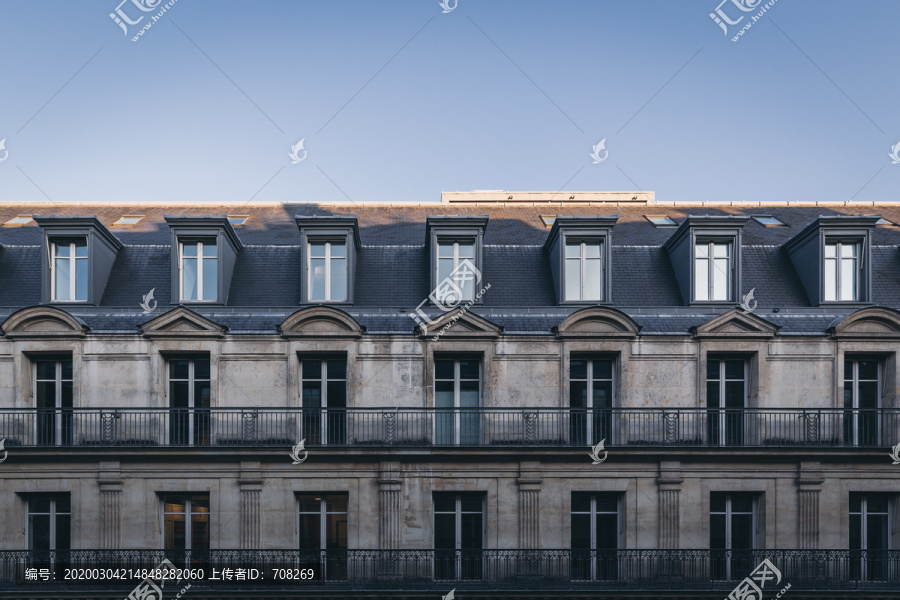 法国巴黎古典建筑物特写