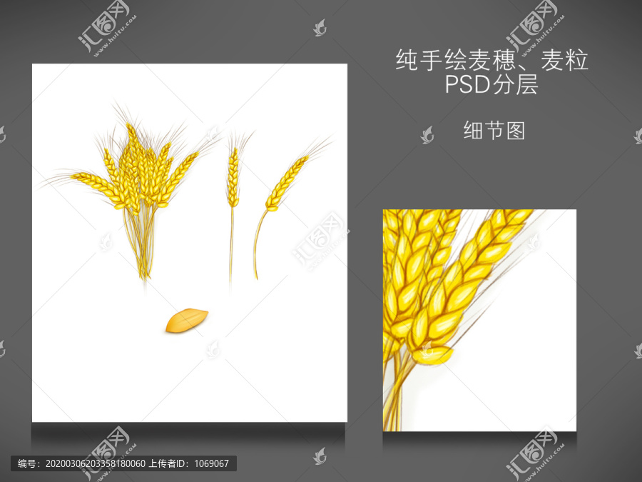 純手繪麥穗