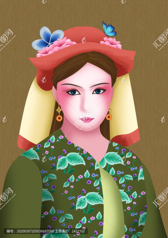 北歐田園風(fēng)歐洲少女裝飾畫二