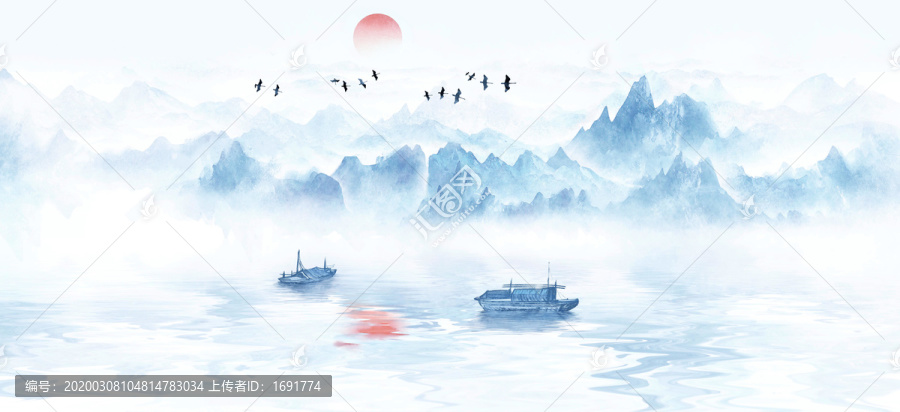 意境水墨山水畫(huà)