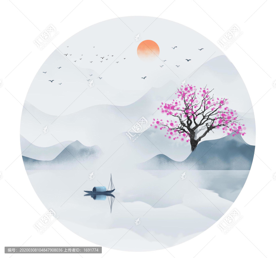 圓形山水畫