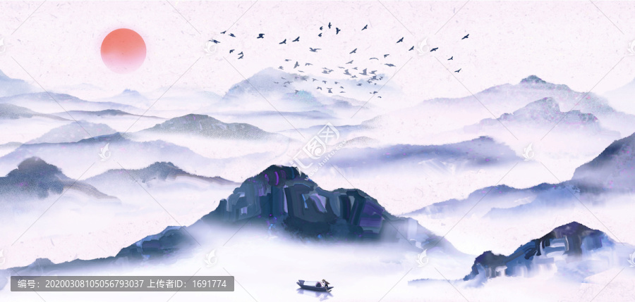 大氣意境山水畫