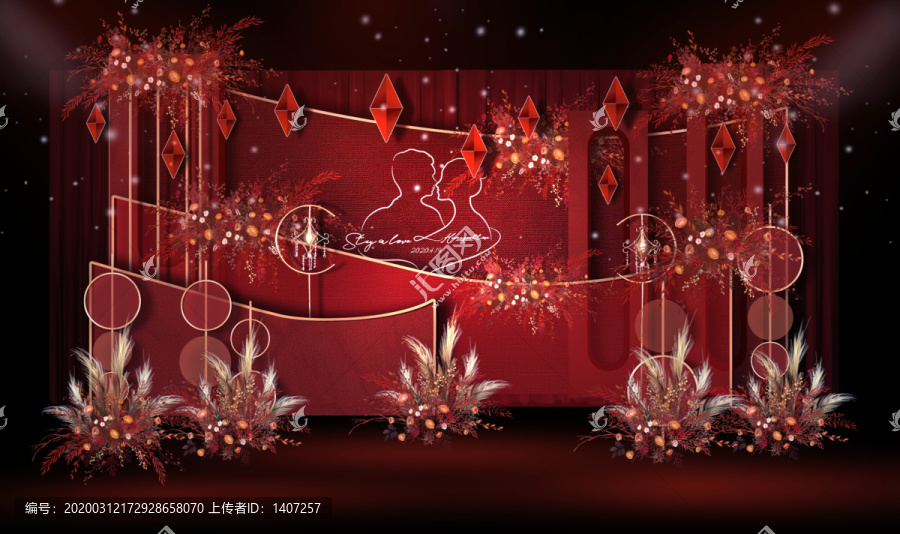 歐式紅金色時(shí)尚現(xiàn)代風(fēng)婚禮