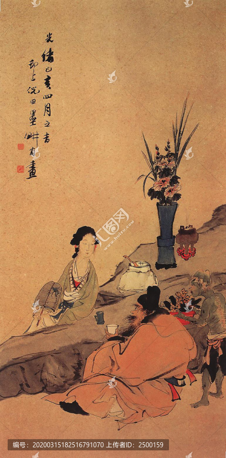 倪田鐘馗仕女圖