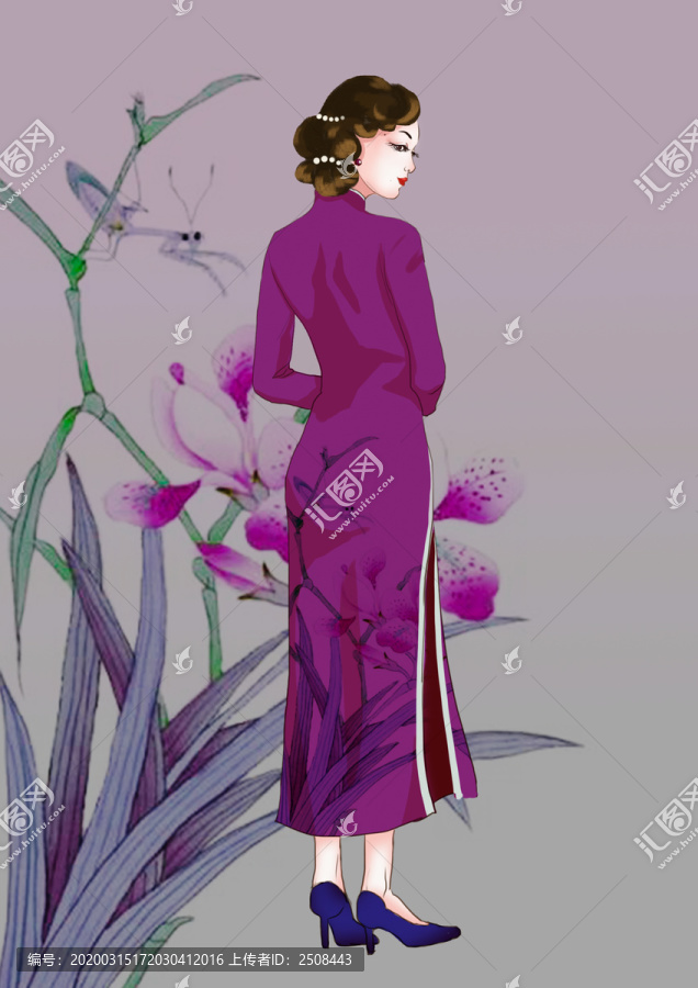 手繪旗袍美人民國美人