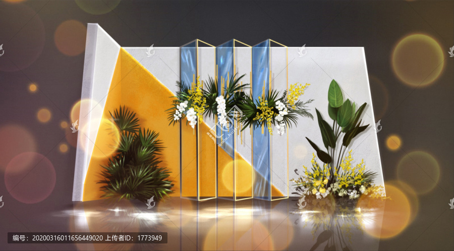 簡約幾何撞色格調(diào)婚禮效果圖
