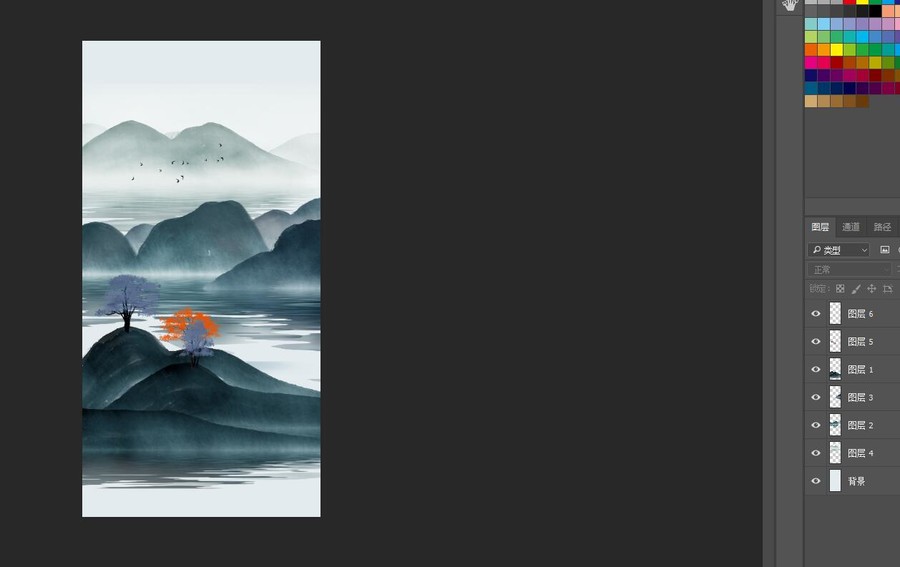 水墨山水玄關(guān)現(xiàn)代裝飾畫