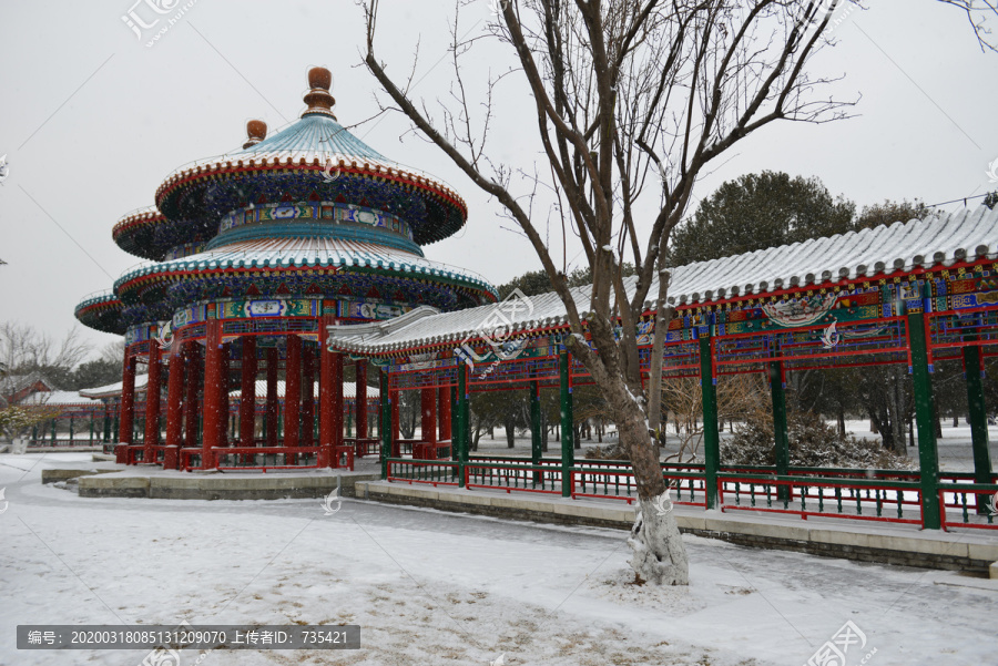 凉亭雪景