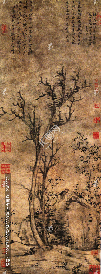 倪瓚苔痕樹影圖