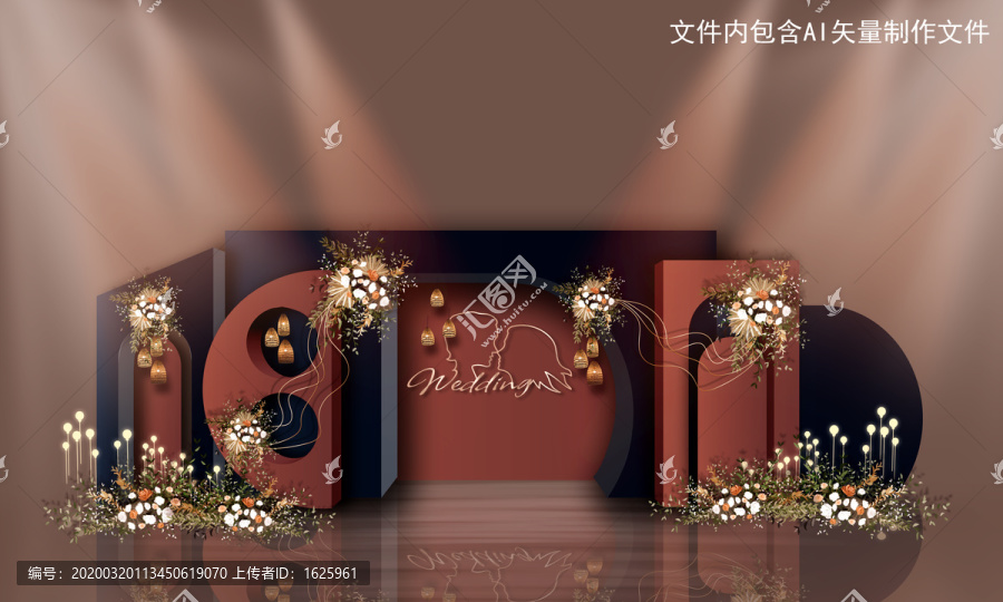 深藍咖啡色婚禮