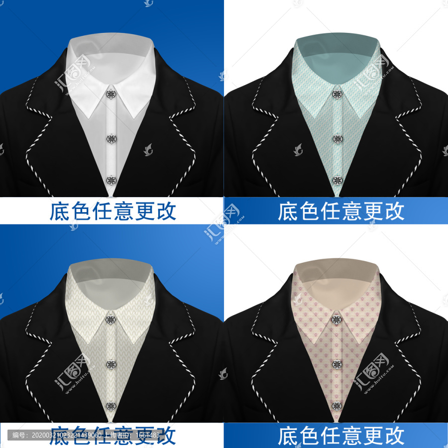 证件照服装矢量分层素材尖领西装