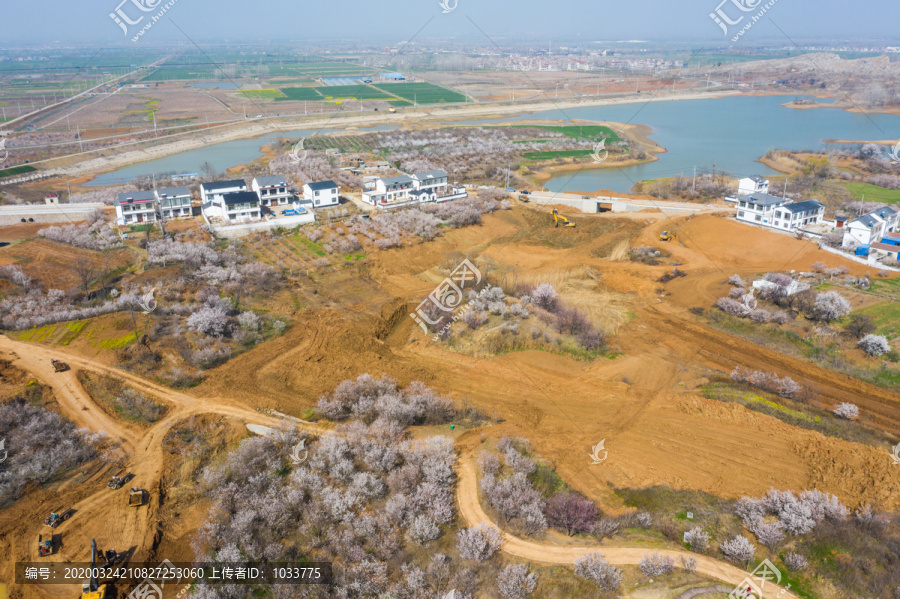 航拍徐州铜山吕梁圣人窝樱桃采摘