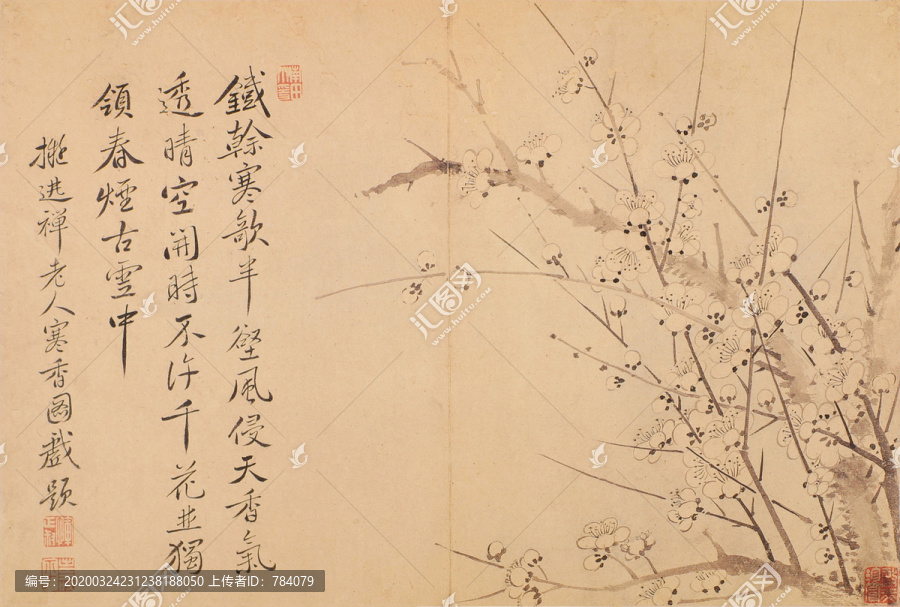惲南田寒香圖